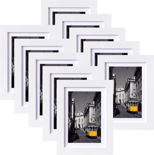 Vista 89 de eletecpro Juego de 5 marcos de fotos de 8 x 10 pulgadas, collage de fotos, decoración de pared, fotos de 5 x 7 con paspartú o de 8 x 10 pulgadas sin