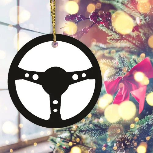 Vista 4 de Adorno de Navidad para volante de automóvil, adornos de cerámica, decoración única para el hogar, colgantes colgantes de 3 pulgadas