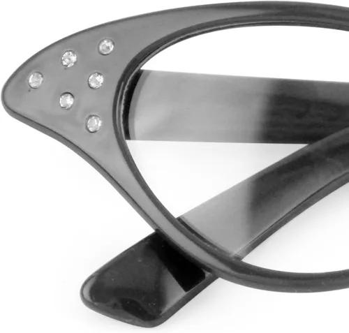 Vista 2 de Hip Hop 50's Shop Gafas de diamantes de imitación de ojo de gato Negro