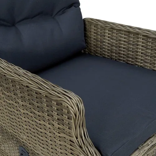 Vista 8 de Silla de patio reclinable con cojines Poly Rattan Brown Patio Sillas Sillas para Comedor para picnic Patio Sala Terraza Marrón