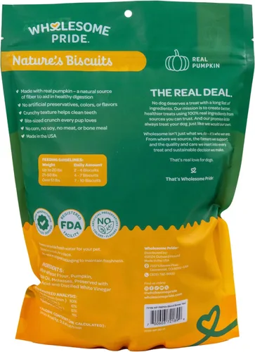 Vista 8 de Wholesome Pride Nature's Biscuits - Golosinas para perros, calabaza, 16 onzas (paquete de 8)