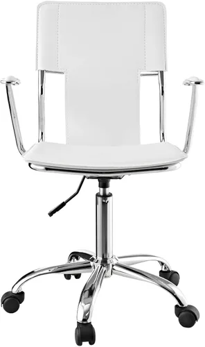 Vista 5 de Modway Silla de oficina giratoria de piel sintética de estudio en color blanco
