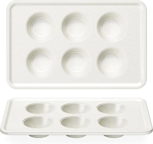 Vista 14 de HONGBAKE Juego de 2 Moldes Grandes para Parte Superior de Magdalenas, Molde Antiadherente de 4 Cavidades para Panecillos de Hamburguesa, Molde Jumbo