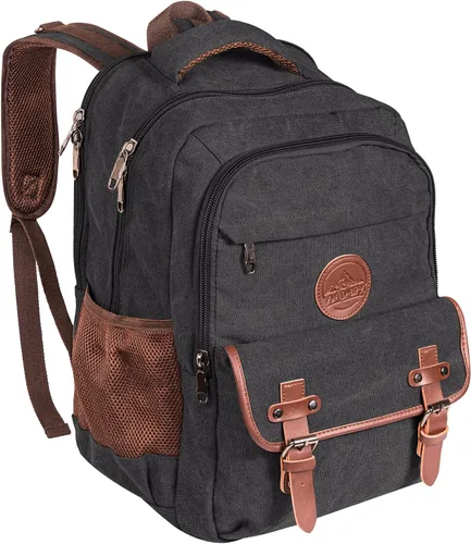 Vista 9 de Ama Dablam Mochila de lona original de alta calidad/portátil de 17 pulgadas/XL-30L/muchos bolsillos, cremalleras fuertes, algodón grueso, viajes