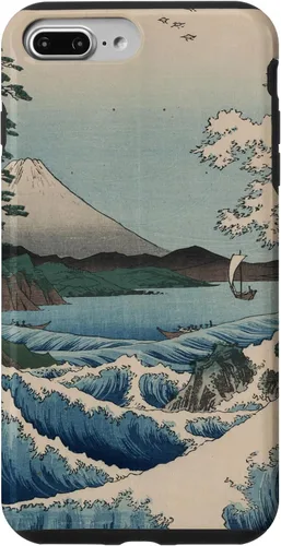 Vista 9 de Funda de pintura japonesa para iPhone 15 con diseño de ondas tradicionales japonesas