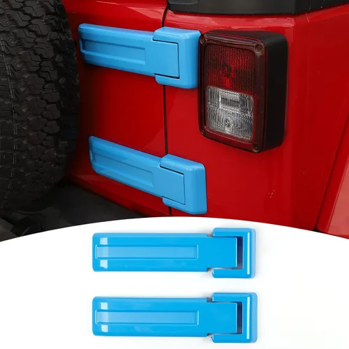 Vista 14 de Cubiertas de bisagras de compuerta trasera, accesorios de moldura para Jeep Wrangler JK JKU y Unlimited 2007-2018 (Rosa)