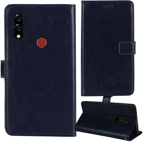 Vista 8 de Stand Premium Retro Business Flip Funda de cuero protector parachoques para BLU G8 6.3 "Funda de protección del teléfono piel Folio libro ranura
