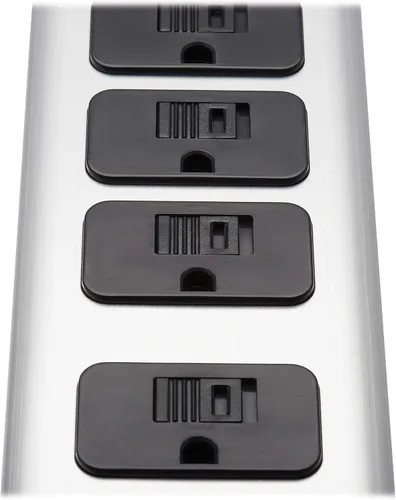 Vista 6 de Tripp Lite Regleta protectora contra sobretensiones, 5 tomas de corriente, metal, 1 USB-A y 1 puerto de carga USB C, cable compartido de 6 pies