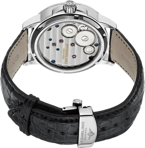 Vista 2 de Stuhrling Original Hombres 541.331X2 Aureate Tourbillon Date Negro, Plateado negro, Mecánico