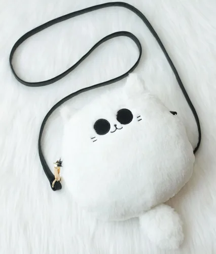 Vista 6 de Uomieefy Bolsa de peluche de gato Gojo de 8 pulgadas - Jujutsu K Crossbody Bolsa de hombro de gato de peluche, regalo coleccionable para fanáticos