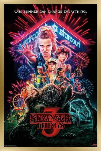 Vista 15 de Trends International Netflix Stranger Things: Season 3 - Póster de pared de una hoja, 14.725 x 22.375 pulgadas, versión enmarcada de madera