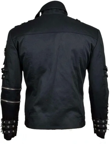 Vista 4 de CHICAGO-FASHIONS Chaqueta y pantalones de algodón negro King BAD Concert Metal Rock para hombre disfraz de Michael Pop para hombre