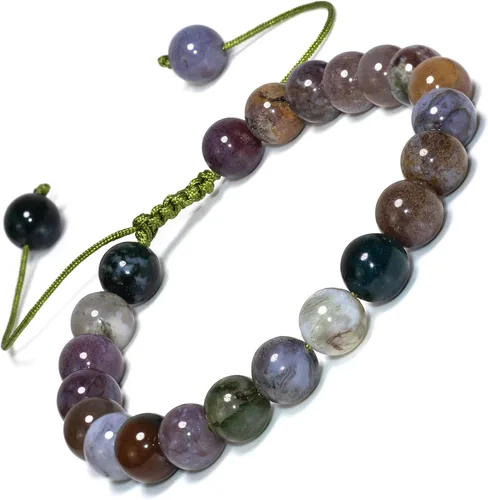 Vista 21 de Pulsera ajustable de 8 mm con gemas naturales, pulseras unisex de cristal hechas a mano para meditación, yoga, sanación espiritual y energía