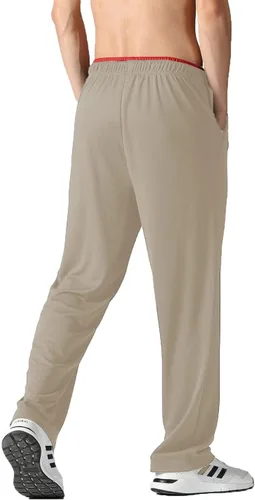 Vista 7 de Pantalones deportivos para hombre con bolsillos con cremallera, pantalones deportivos ligeros, pantalones de entrenamiento holgados atléticos