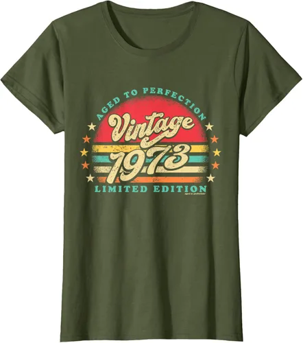 Vista 9 de Camiseta retro de 50 cumpleaños de 1973 de edad a la perfección nacido en los años 70, Negro