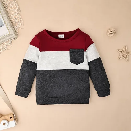 Vista 27 de Ropa de otoño e invierno para bebé, trajes de niño pequeño, sudadera de manga larga, sudadera de retazos y pantalones, 2 piezas, 12 meses a 5 años