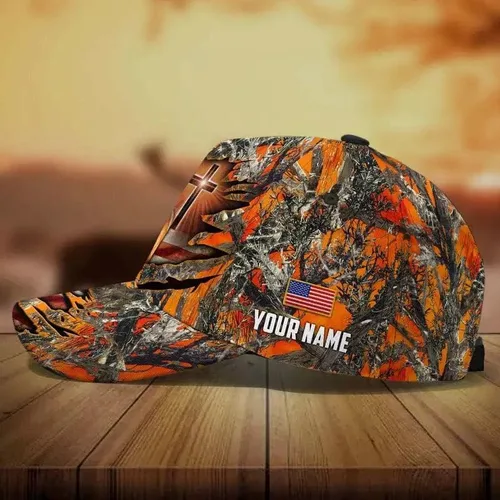 Vista 4 de Sombrero 3H de cruz y ciervos prémium multicolor personalizado, Multicolor, L