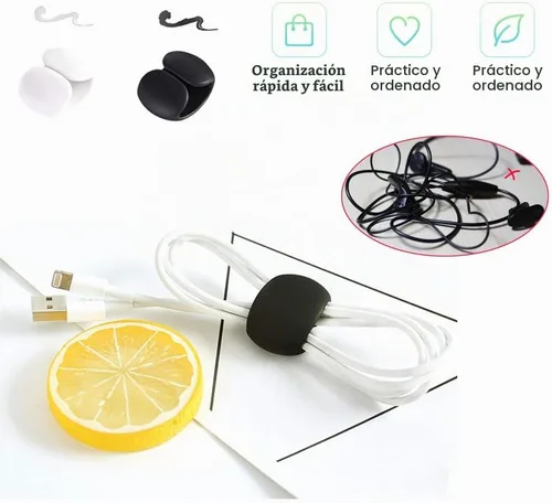 Vista 5 de 36 piezas de protectores de cable para iPhone iPad, protectores de extremo de cable con 2 clips de cable de escritorio, VIWIEU protector de cable