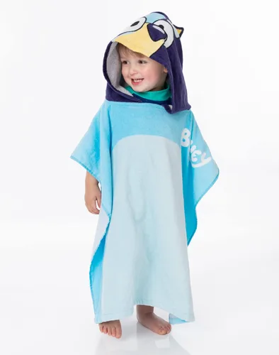 Vista 7 de Bluey Poncho de toalla para niños Toalla de baño de dibujos animados azul para niñas y niños con orejas 3D Traje de baño para cachorros