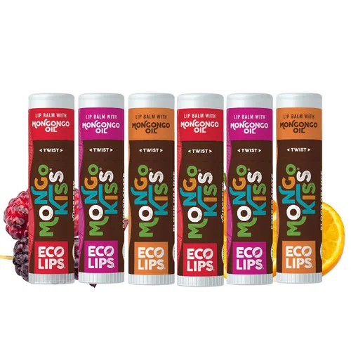 Vista 9 de Eco Lips - Bálsamo labial Mongo Kiss - Paquete de 6 (6 tubos) por Eco Lips 100% orgánica cera de abeja y manteca de cacao para el cuidado