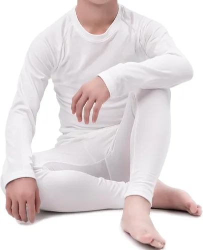 Vista 5 de DEVOROPA 1, 2 conjuntos de ropa interior térmica para niños y jóvenes, con forro polar, capa base elástica, pantalones largos para deportes