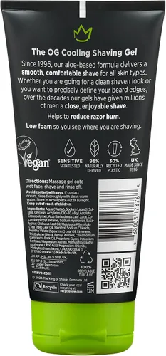 Vista 2 de King of Shaves Gel de afeitado refrescante para hombres, gel de afeitar transparente de baja espuma para pieles sensibles, moldeo de barba