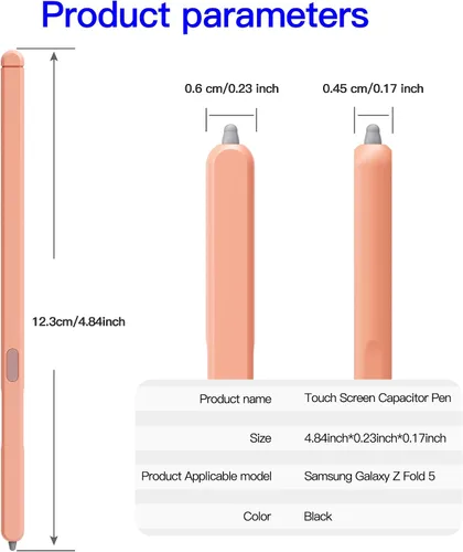 Vista 4 de Z Fold 5 S Pen compatible con Samsung Galaxy Z Fold5 Slim Pen, nuevo bolígrafo compacto S, punta delgada de 0.059 in, 4096 niveles de presión