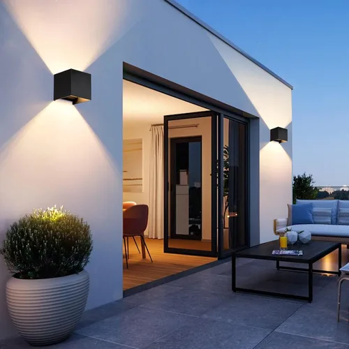 Vista 3 de 2 piezas de luces de pared G9 para exterior/interior, apliques de pared con luces hacia arriba y abajo, IP65 impermeables, iluminación moderna