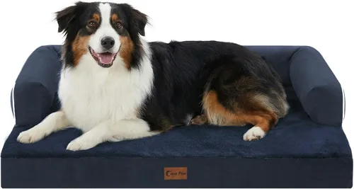 Vista 58 de Cama ortopédica para perros extragrandes, cama de espuma XL con forma de caja de huevos impermeable con lados 45x35 pulgadas, cama de sofá