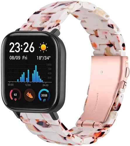 Vista 9 de Resin Watch Band Compatible with Amazfit Active/GTS 3/GTS 4/GTR Mini/GTS 2/ GTS 2e/ GTS 2 Mini/GTS 4 Mini Bands, 20mm Replacement Adjustable Fenlv