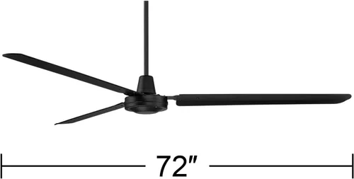 Vista 4 de Ventilador de 72 pulgadas Velocity negro mate húmedo moderno para interiores y exteriores con control de pared