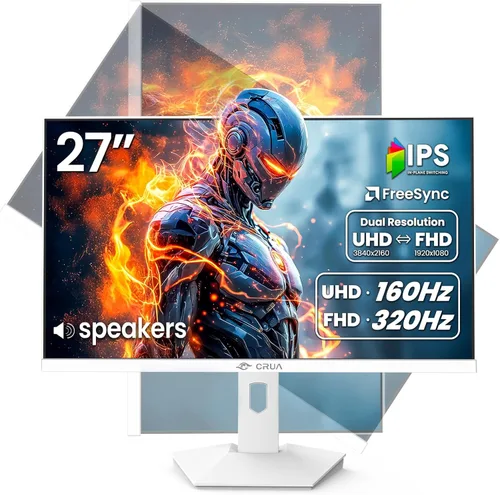 Vista 11 de CRUA Monitor para juegos de 27 pulgadas y 240 Hz, monitor de computadora IPS 2K QHD (2560 x 1440P), compatible con AMD Freesync, 120% sRGB, filtro