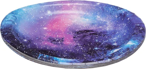 Vista 4 de Creative Converting 725533 - Mantel de plástico de diseño espacial, 54 por 108 pulgadas, color negro