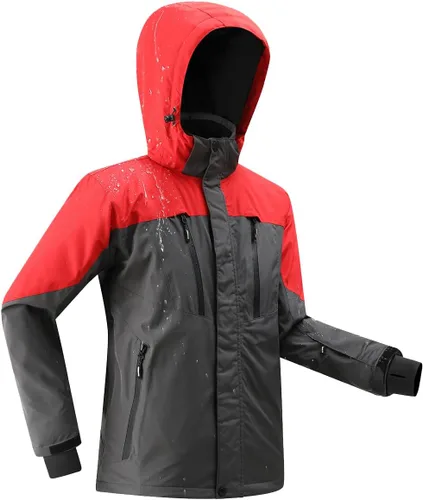 Vista 2 de PHIBEE Chaqueta de esquí impermeable para hombre, abrigo de nieve cálido a prueba de viento, chaqueta de lluvia con capucha