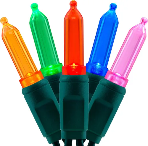 Vista 7 de YULETIME 100 luces naranjas de Navidad, 33 pies de una sola pieza impermeable LED