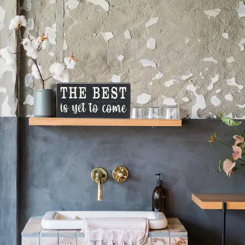 Vista 9 de Esur Escritorio motivacional para oficina en casa, decoración negra, letrero de caja de casa de campo, regalo para mujeres, P.S. You Got This+The