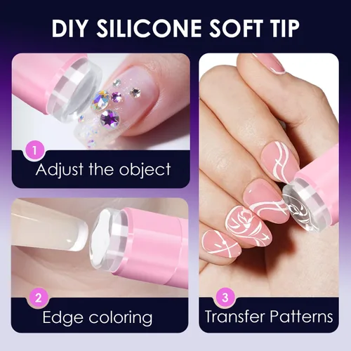 Vista 5 de Mini luz UV para uñas, luz UV de mano pequeña portátil rosa para uñas de gel, lámpara de curación flash recargable inalámbrica, lámpara de gel