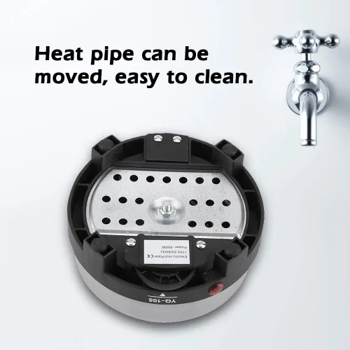 Vista 2 de Placa eléctrica pequeña, 500 W, encimera portátil de un solo quemador, multifunción, calentador eléctrico de cocina para el hogar para hervidor
