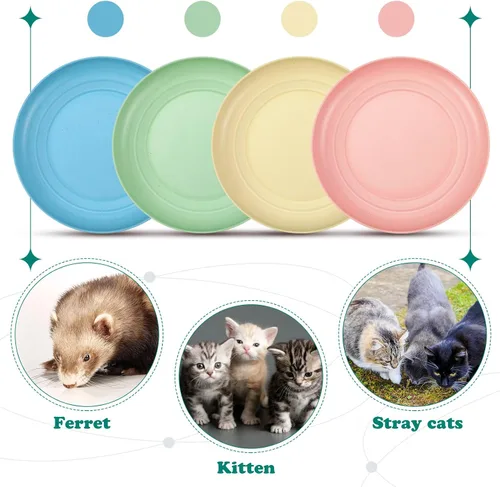 Vista 7 de Gerrii 12 cuencos redondos de 6 pulgadas para aliviar la fatiga de la barba, platos húmedos para gatos de 6 pulgadas, platos anchos y pequeños