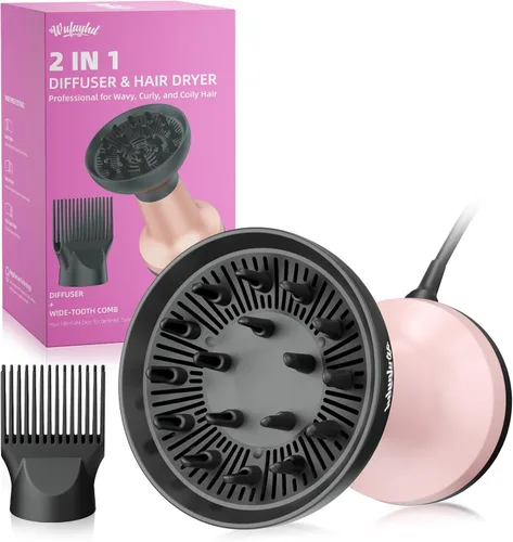 Vista 10 de WUFAYHD Secador de pelo difusor para cabello rizado: Difusor profesional 2 en 1 y secadores de pelo con tecnología iónica y cerámica para cabello