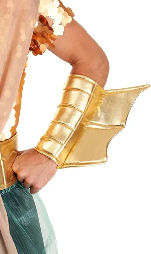 Vista 7 de Adult Golden Poseidon Costume Mens, Greek Mythology Olympian God King of the Sea Halloween Costume