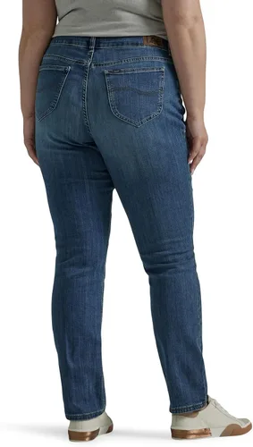 Vista 3 de Lee Jeans legendarios de pierna recta de tiro medio para mujer en talla grande
