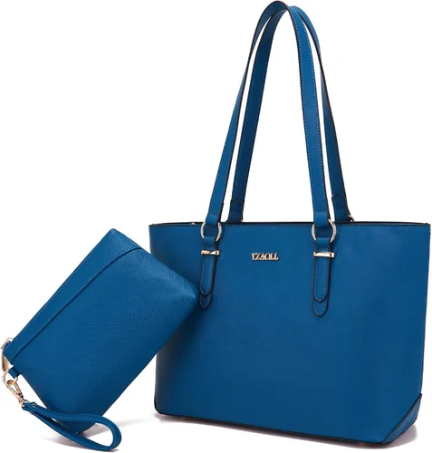 Vista 9 de YZAOLL Bolsos para mujer de cuero sintético, medianos y grandes, bolso de hombro, cartera, juego de bolso de mano y billetera