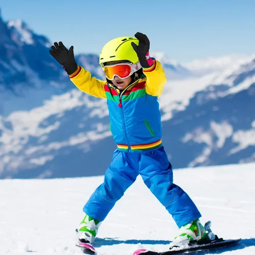 Vista 2 de Guantes de esquí de nieve impermeables para niños, guantes de snowboard para niños y niñas, guantes de nieve cálidos