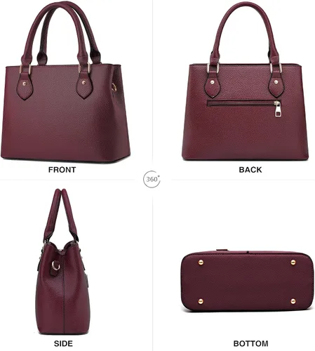 Vista 3 de CHICAROUSAL Monederos y bolsos de mano para mujeres, bolsos cruzados de cuero para mujeres, bolso de hombro tipo tote para mujeres
