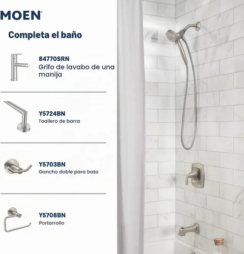 Vista 9 de Moen Engage Magnetix Níquel cepillado resistente a manchas de 3.5 pulgadas, cabezal de ducha de mano desmontable de seis funciones con sistema
