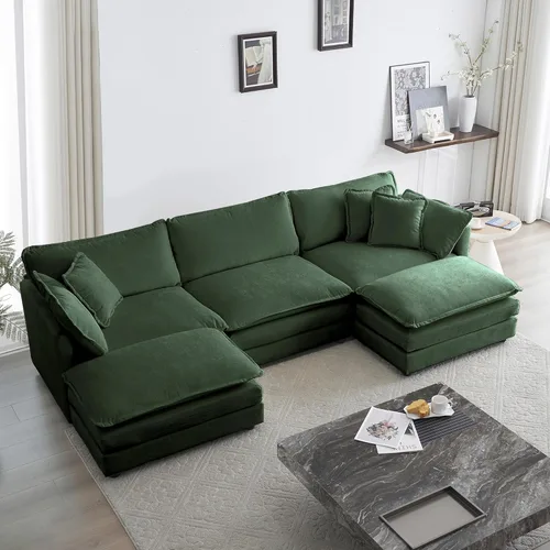 Vista 37 de GNIXUU Sofá modular de 76 pulgadas, sofá biplaza beige de 2 plazas, cómodos asientos de felpilla de 25 pulgadas de profundidad con 2 almohadas