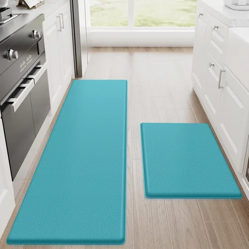 Vista 50 de StepRite Tapetes de cocina, 2 tapetes acolchados, antifatiga, para piso, de escritorio, antideslizante, impermeables, oficina, alfombras de 17.3 x