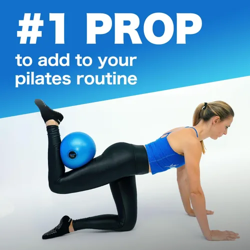 Vista 3 de Natural Pilates Pelota Pelota de ejercicio pequeña Pelota de pilates de 9 pulgadas para fuerza del núcleo y estabilidad de la espalda Pelota