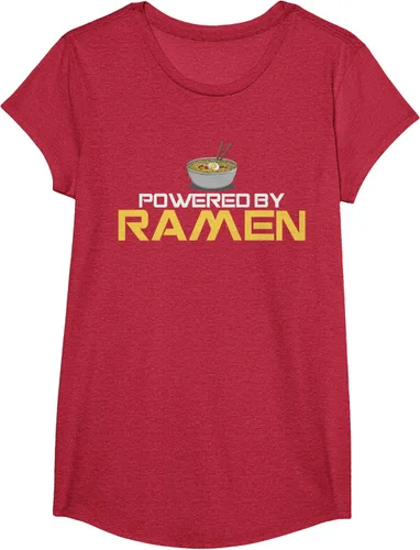 Vista 45 de Camiseta de fideos de anime japoneses Powered By Ramen, Negro, S
